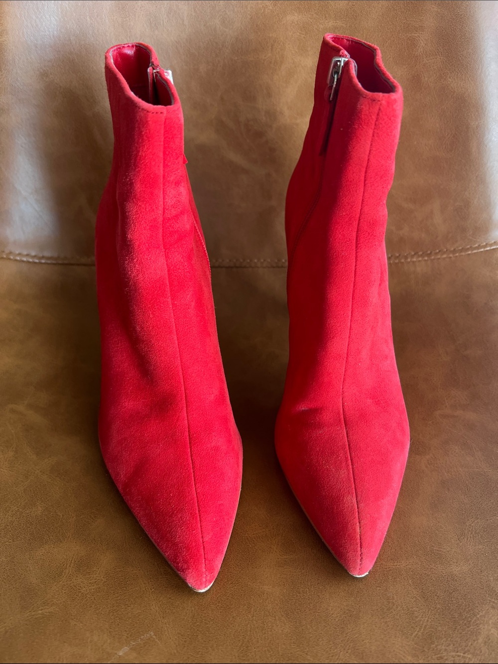 Leith Suede Zip-Up Ankle Booties